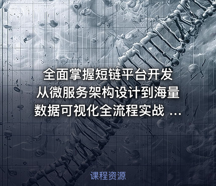 全面掌握短链平台开发 从微服务架构设计到海量数据可视化全流程实战 前沿技术