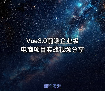 Vue3.0前端企业级电商项目实战视频分享