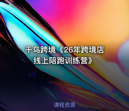 千鸟跨境《26年跨境店线上陪跑训练营》
