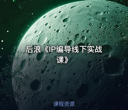 后浪《IP编导线下实战课》