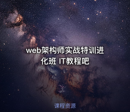 web架构师实战特训进化班 IT教程吧