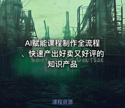 AI赋能课程制作全流程、快速产出好卖又好评的知识产品