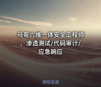 马哥六维一体安全工程师，渗透测试/代码审计/应急响应