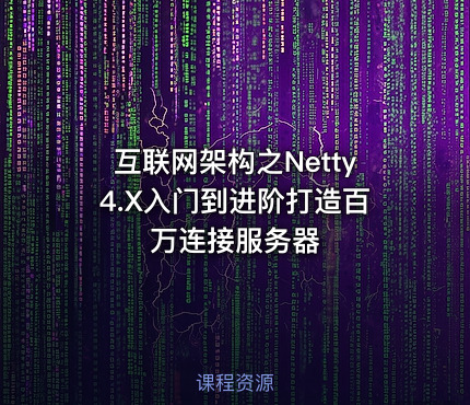 互联网架构之Netty4.X入门到进阶打造百万连接服务器
