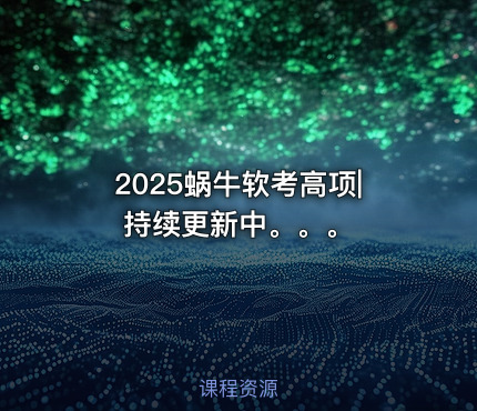 2025蜗牛软考高项|持续更新中。。。