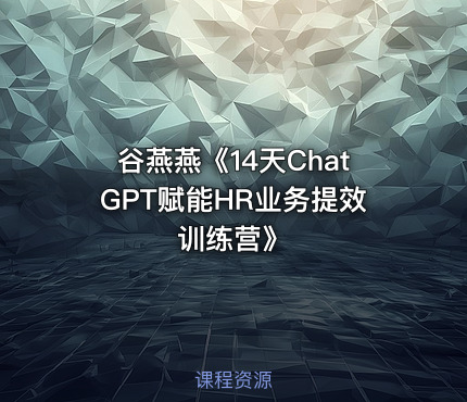 谷燕燕《14天ChatGPT赋能HR业务提效训练营》