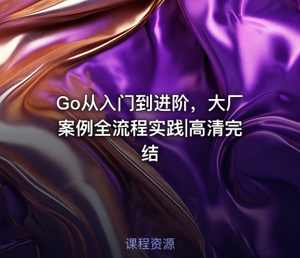 Go从入门到进阶，大厂案例全流程实践|高清完结