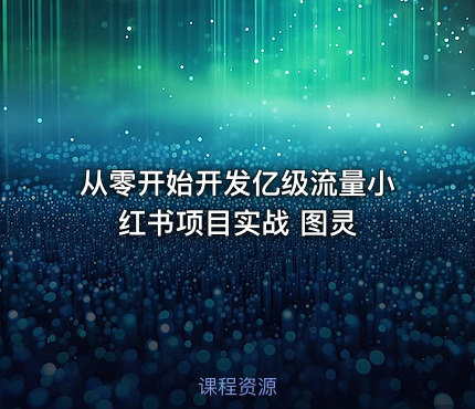 从零开始开发亿级流量小红书项目实战 图灵
