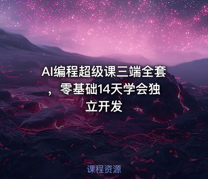 AI编程超级课三端全套 ，零基础14天学会独立开发