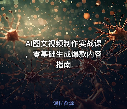 AI图文视频制作实战课 ，零基础生成爆款内容指南