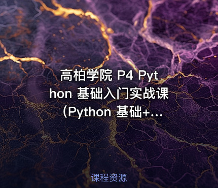 高柏学院 P4 Python 基础入门实战课（Python 基础+进阶）