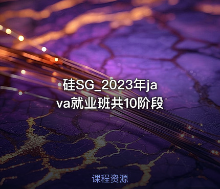 硅SG_2023年java就业班共10阶段