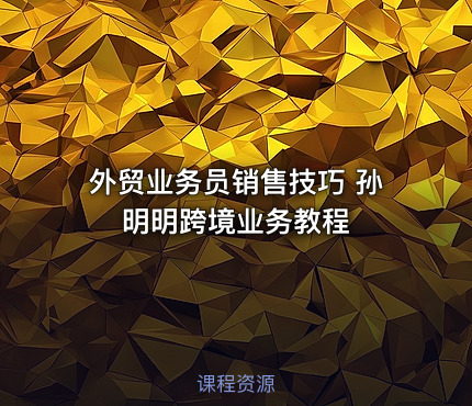 外贸业务员销售技巧 孙明明跨境业务教程