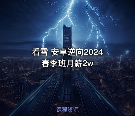 看雪 安卓逆向2024春季班月薪2w