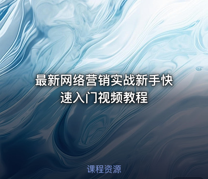 最新网络营销实战新手快速入门视频教程