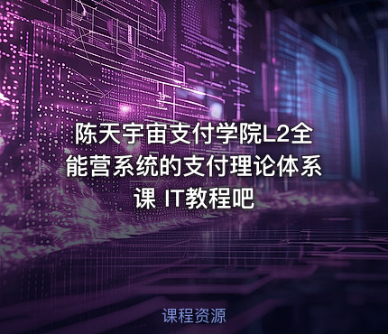 陈天宇宙支付学院L2全能营系统的支付理论体系课 IT教程吧