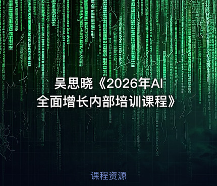 吴思晓《2026年AI全面增长内部培训课程》