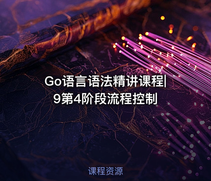 Go语言语法精讲课程|9第4阶段流程控制