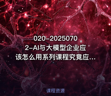 020-20250702-AI与大模型企业应该怎么用系列课程究竟应该怎么用好大模型更多资源