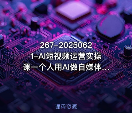 267-20250621-AI短视频运营实操课一个人用AI做自媒体更多资源