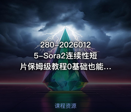 280-20260125-Sora2连续性短片保姆级教程0基础也能做电影级叙事视频更多资源