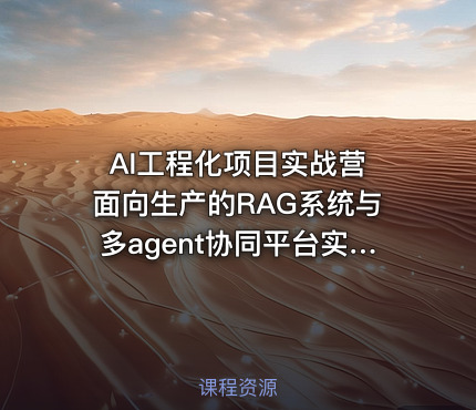 AI工程化项目实战营 面向生产的RAG系统与多agent协同平台实战
