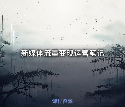 新媒体流量变现运营笔记