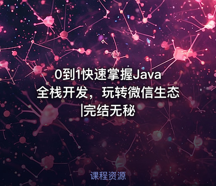 0到1快速掌握Java全栈开发，玩转微信生态|完结无秘