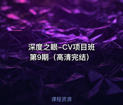 深度之眼-CV项目班 第9期（高清完结）