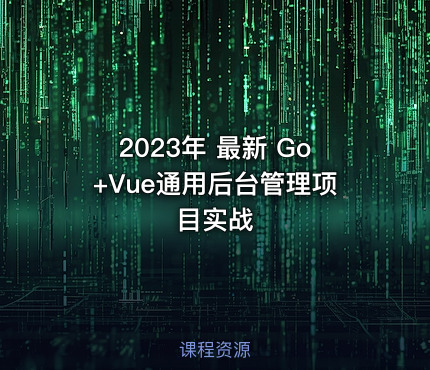 2023年 最新 Go+Vue通用后台管理项目实战