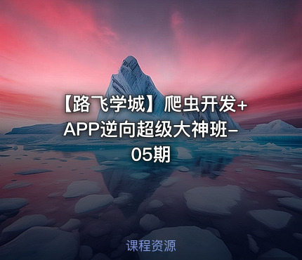 【路飞学城】爬虫开发+APP逆向超级大神班- 05期