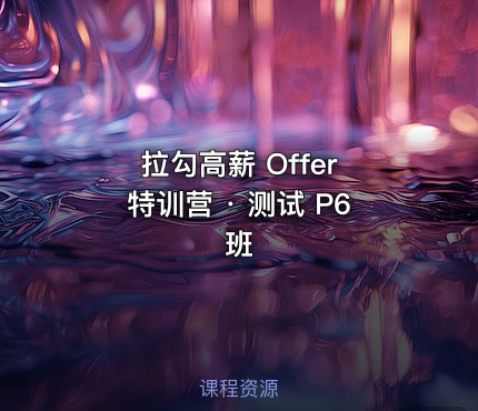 拉勾高薪 Offer 特训营 · 测试 P6 班