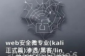 web安全微专业(kali正式篇)渗透/黑客/linux/网络安全/攻防/漏洞第4期视频+课件打包...