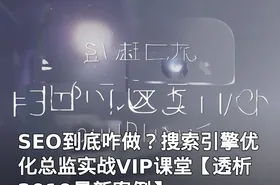 SEO到底咋做？搜索引擎优化总监实战VIP课堂【透析2019最新案例】