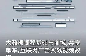 大数据课程基础与商城,共享单车,互联网广告实战视频教程