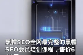 黑帽SEO全网最完整的黑帽SEO会员培训课程，售价680元