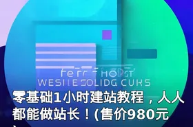 零基础1小时建站教程，人人都能做站长！(售价980元)