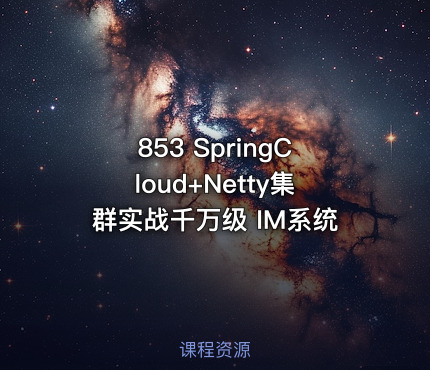 853 SpringCloud+Netty集群实战千万级 IM系统