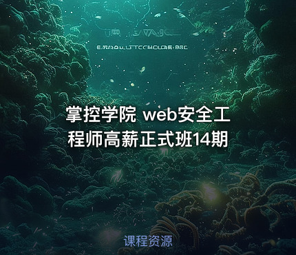 掌控学院 web安全工程师高薪正式班14期