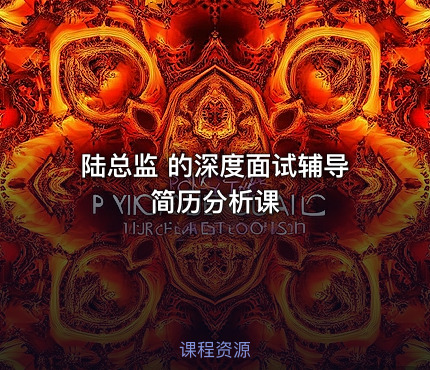 陆总监 的深度面试辅导简历分析课