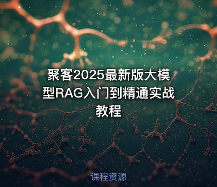 聚客2025最新版大模型RAG入门到精通实战教程