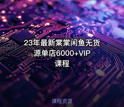 23年最新棠棠闲鱼无货源单店6000+VIP课程