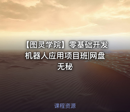 【图灵学院】零基础开发机器人应用项目班|网盘无秘