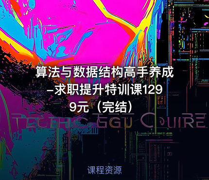 算法与数据结构高手养成-求职提升特训课1299元（完结）