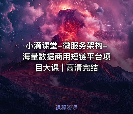 小滴课堂-微服务架构-海量数据商用短链平台项目大课 | 高清完结