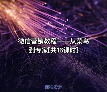 微信营销教程——从菜鸟到专家[共16课时]