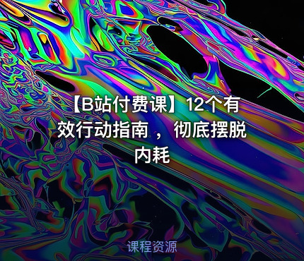 【B站付费课】12个有效行动指南 ，彻底摆脱内耗