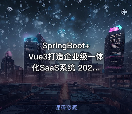 SpringBoot+Vue3打造企业级一体化SaaS系统 2025升级版（已完结）