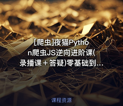 夜猫Python爬虫JS逆向进阶课(录播课＋答疑)零基础到高薪就...