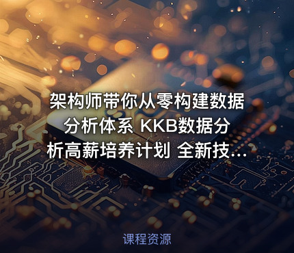 架构师带你从零构建数据分析体系 KKB数据分析高薪培养计划 全新技能